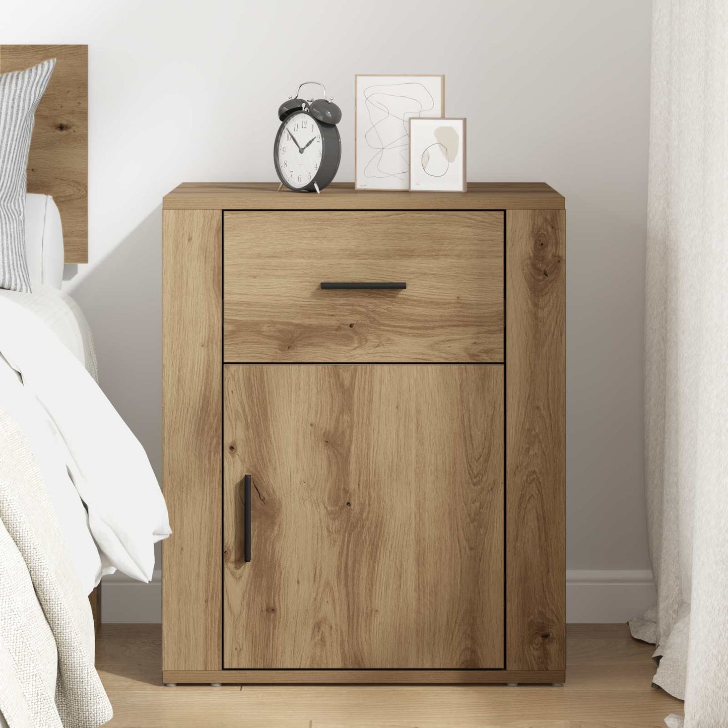 vidaXL Bedside Cabinet Artisan Oak 35 x 50 x 60 cm Engineered Wood 4