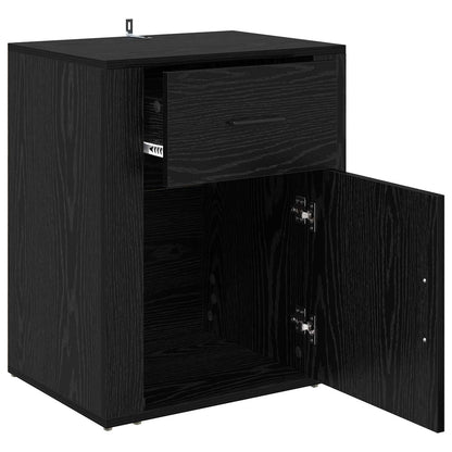 vidaXL Bedside Cabinet Black Oak 35 x 50 x 60 cm Engineered Wood 5