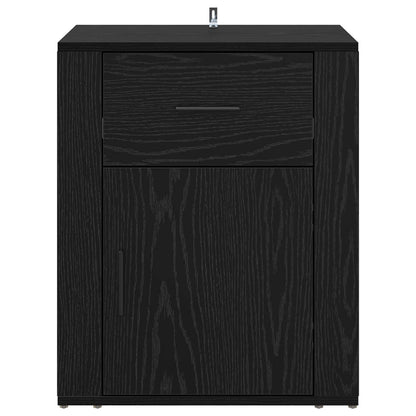 vidaXL Bedside Cabinet Black Oak 35 x 50 x 60 cm Engineered Wood 6