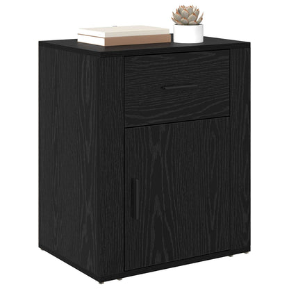 vidaXL Bedside Cabinet Black Oak 35 x 50 x 60 cm Engineered Wood 3
