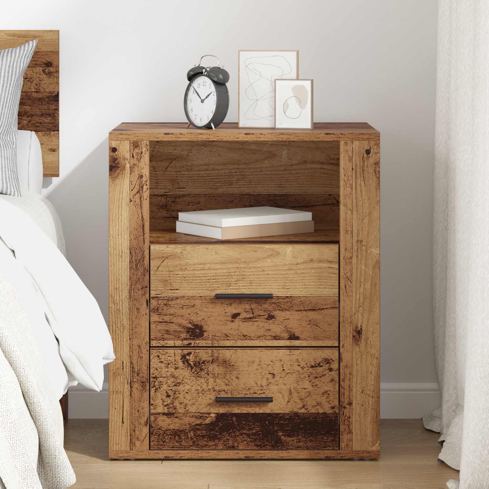 vidaXL Bedside Cabinet Old Wood 35 x 50 x 60 cm Engineered Wood 4