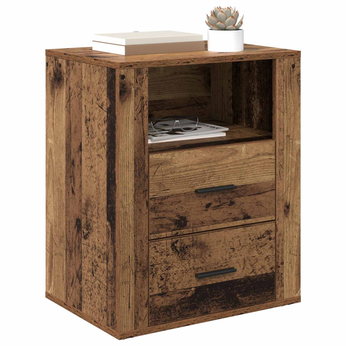 vidaXL Bedside Cabinet Old Wood 35 x 50 x 60 cm Engineered Wood 3