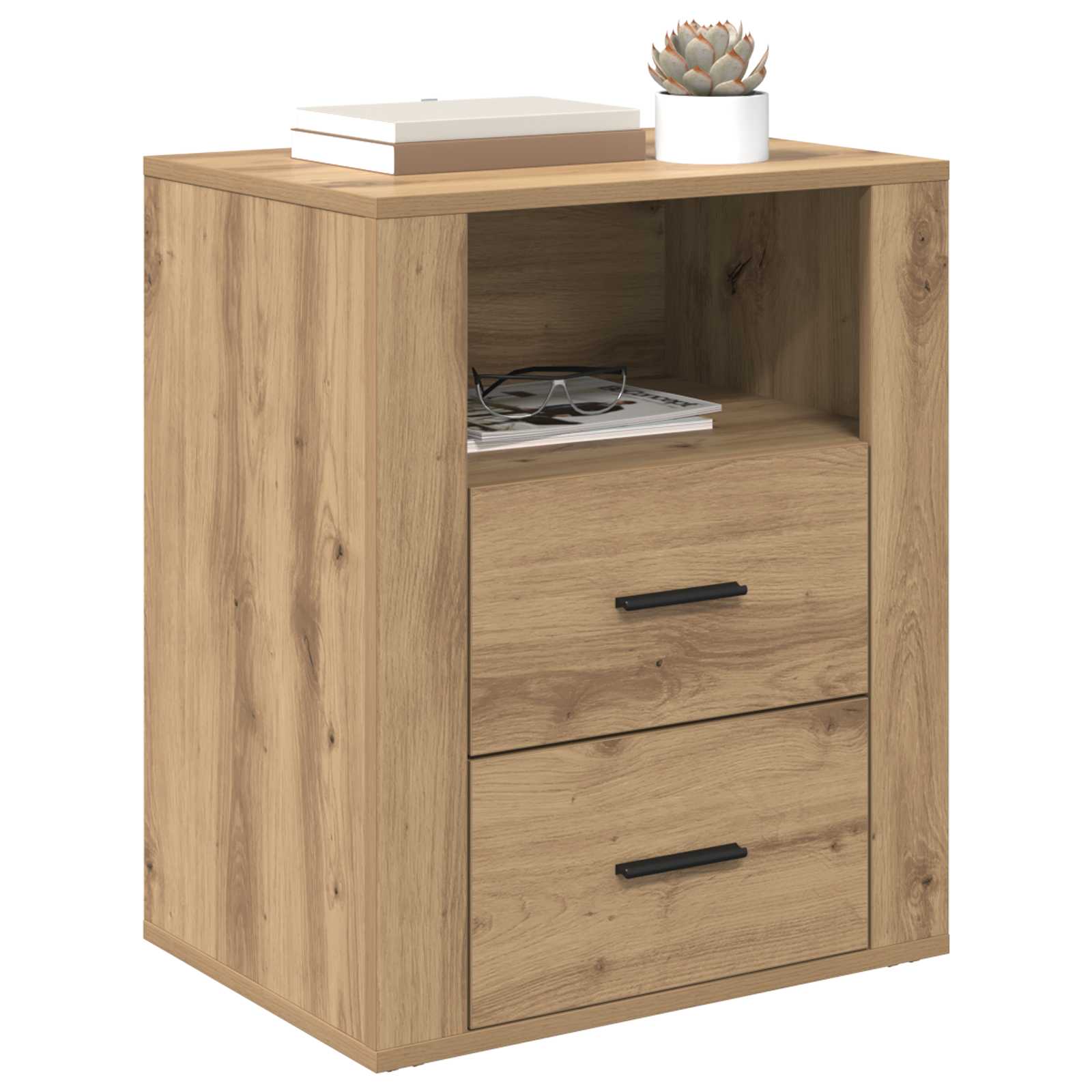 vidaXL Bedside Cabinet Artisan Oak 35 x 50 x 60 cm Engineered Wood 3