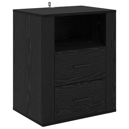vidaXL Bedside Cabinet Black Oak 35 x 50 x 60 cm Engineered Wood 2