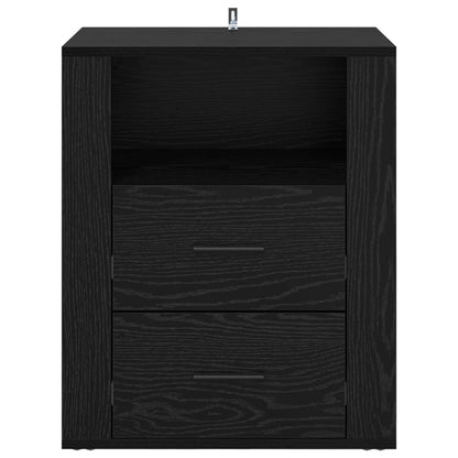vidaXL Bedside Cabinet Black Oak 35 x 50 x 60 cm Engineered Wood 6