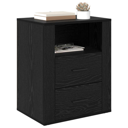 vidaXL Bedside Cabinet Black Oak 35 x 50 x 60 cm Engineered Wood 3