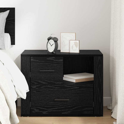 vidaXL Bedside Cabinet Black Oak 35 x 60 x 50 cm Engineered Wood 4