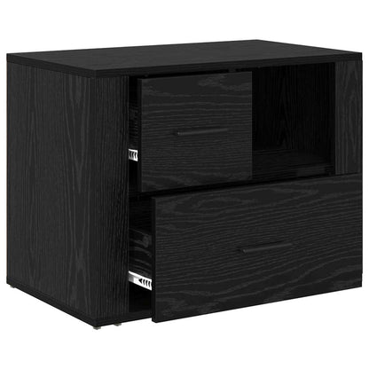 vidaXL Bedside Cabinet Black Oak 35 x 60 x 50 cm Engineered Wood 5