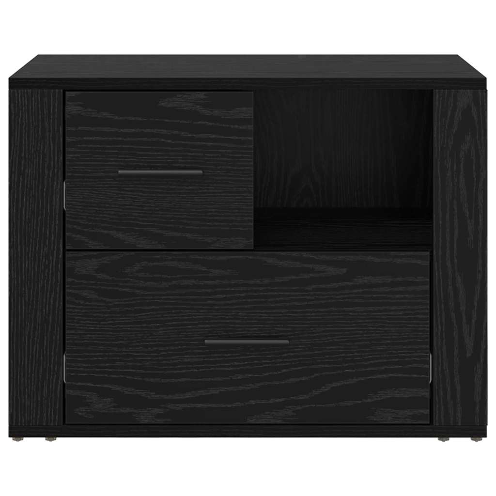 vidaXL Bedside Cabinet Black Oak 35 x 60 x 50 cm Engineered Wood 6