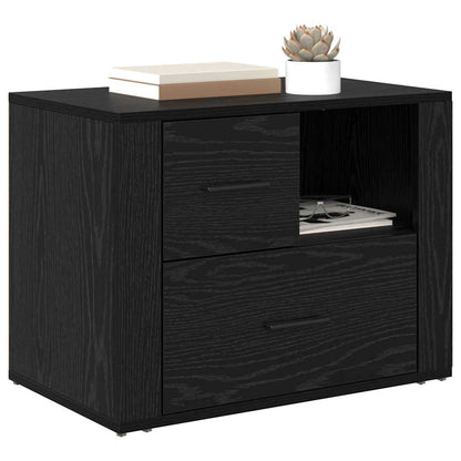 vidaXL Bedside Cabinet Black Oak 35 x 60 x 50 cm Engineered Wood 3