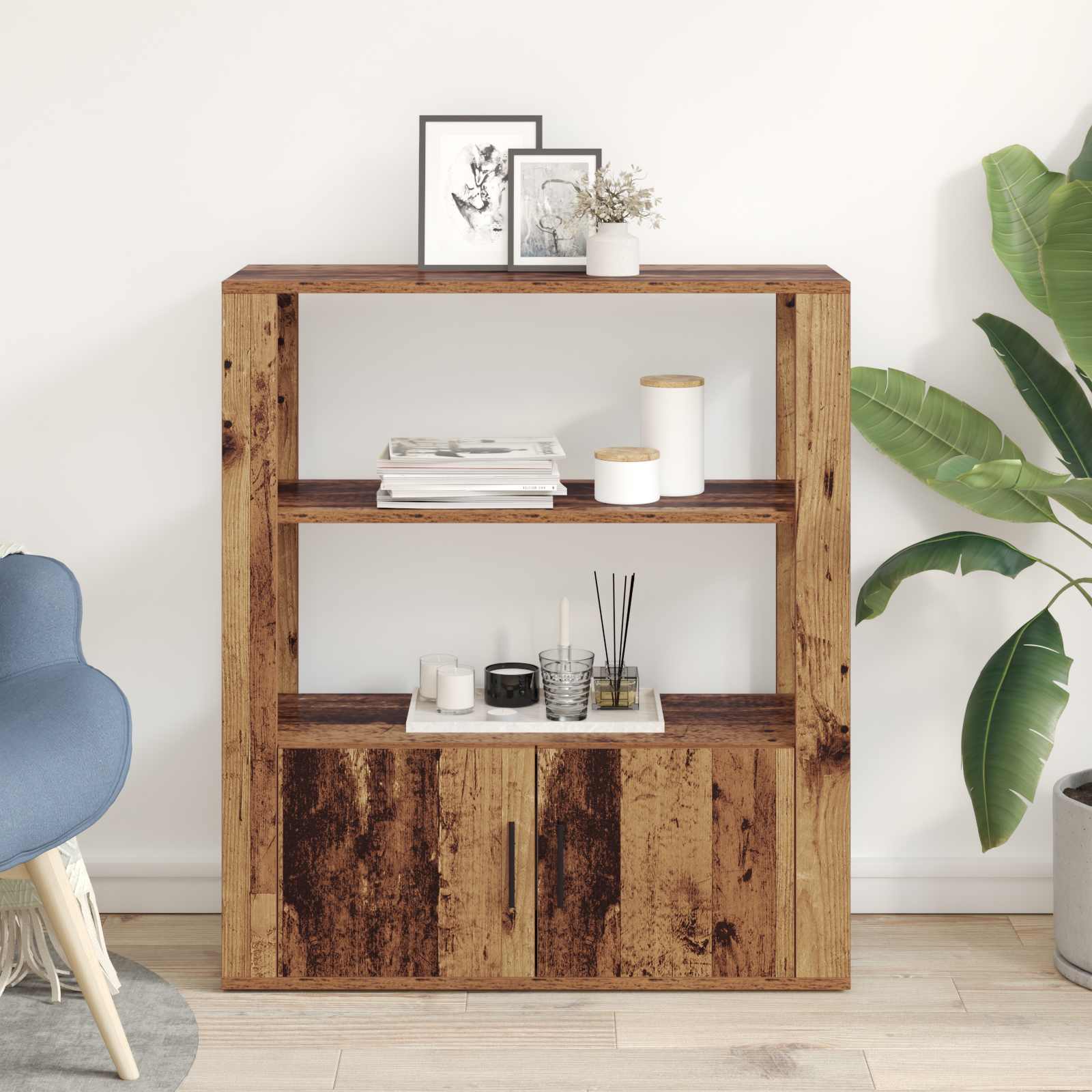 vidaXL Sideboard Old wood 30 x 80 x 90 cm Engineered Wood 4