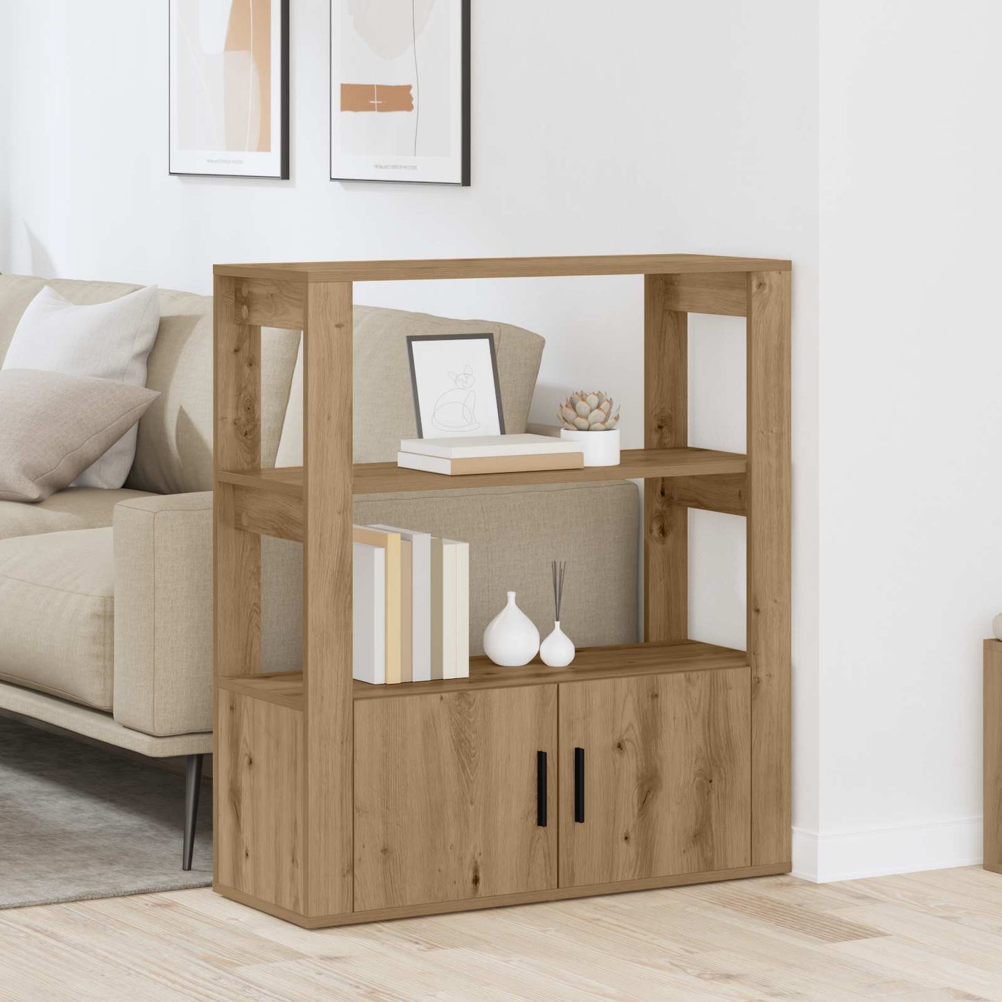 vidaXL Sideboard Artisan oak 30 x 80 x 90 cm Engineered Wood 1