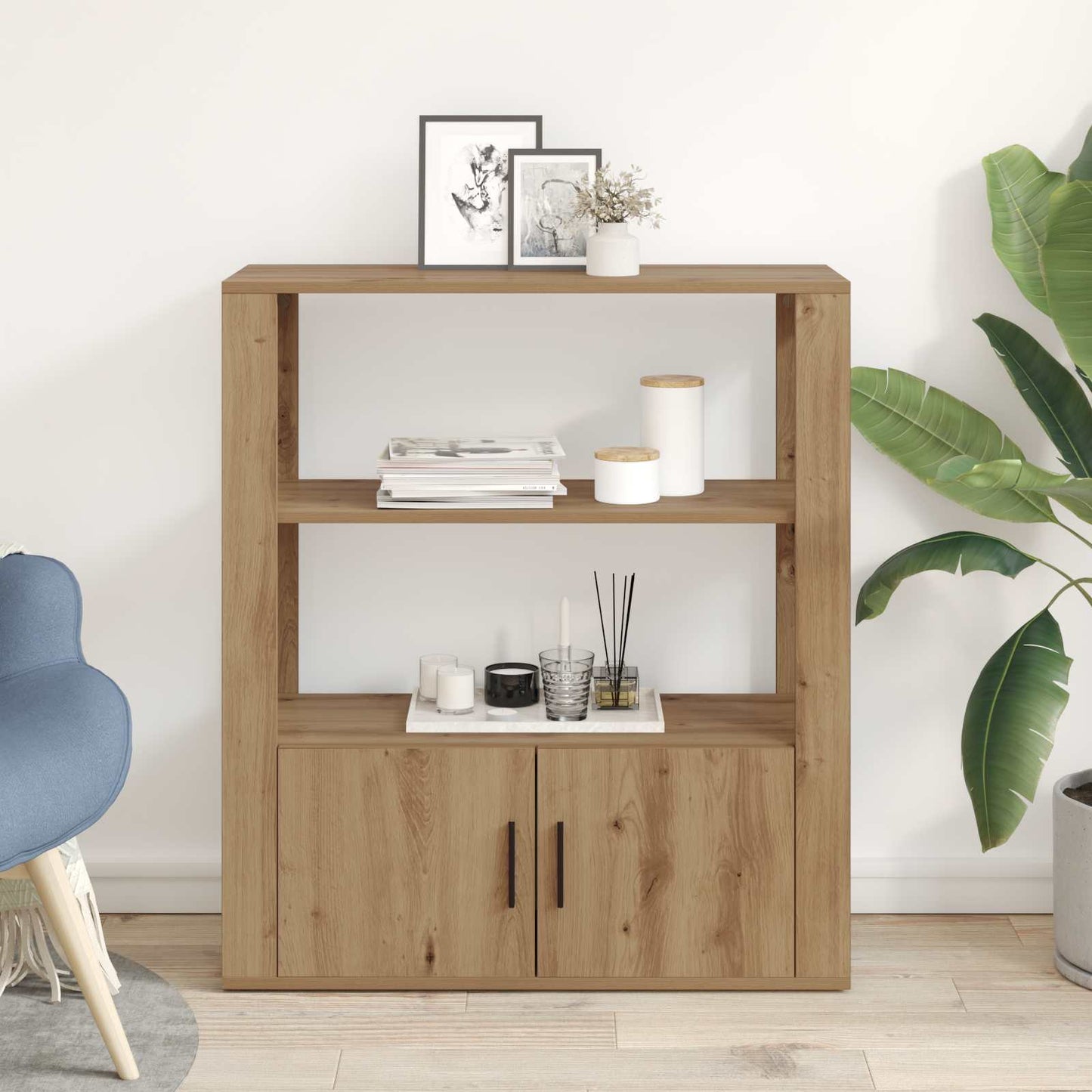 vidaXL Sideboard Artisan oak 30 x 80 x 90 cm Engineered Wood 4