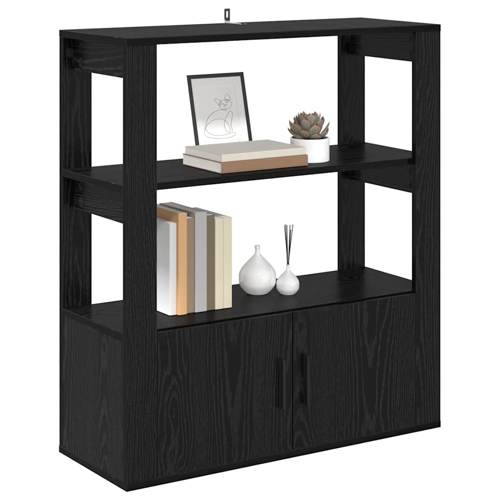vidaXL Sideboard Black oak 30 x 80 x 90 cm Engineered Wood 3