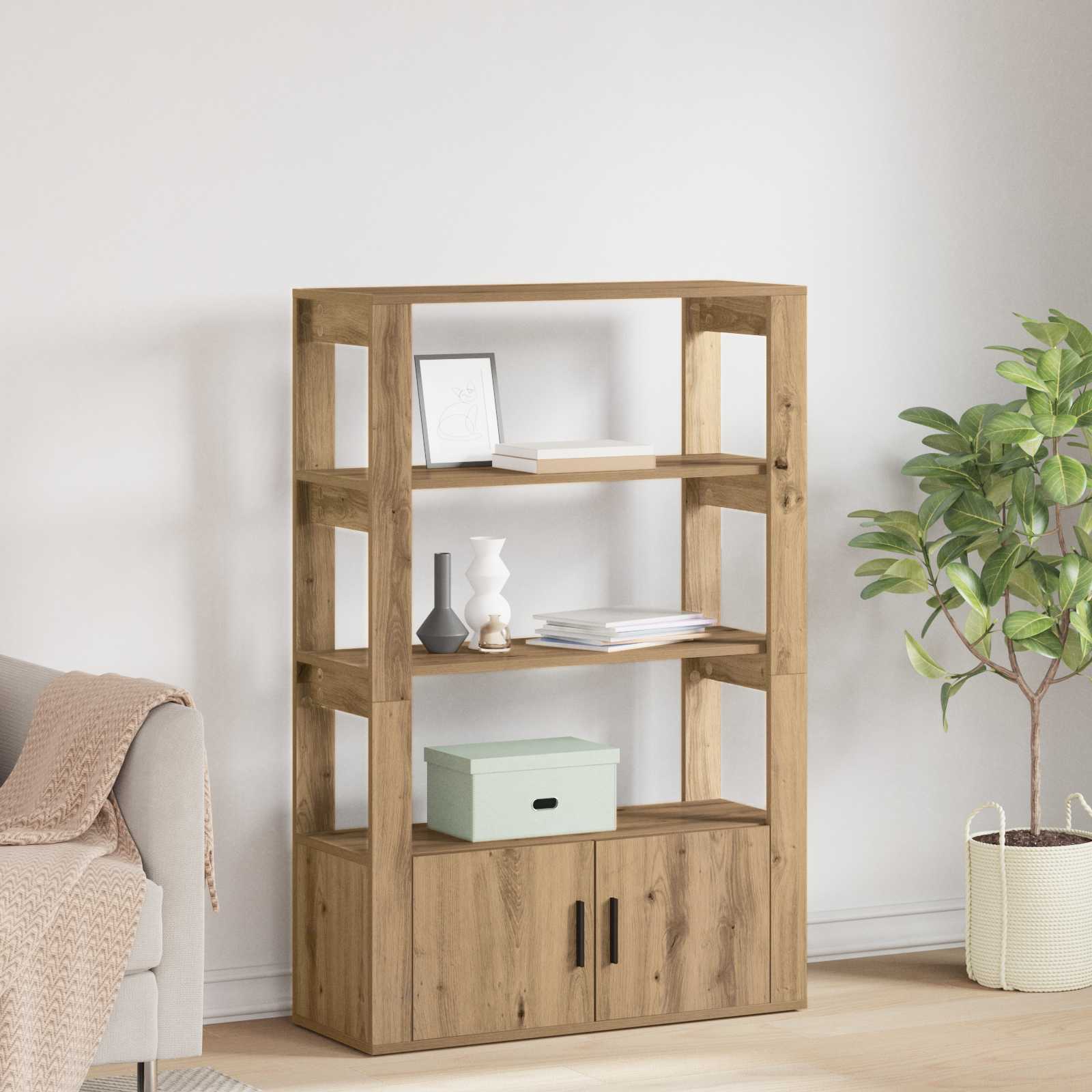 vidaXL Sideboard Artisan oak 30 x 80 x 119.5 cm Engineered Wood 1