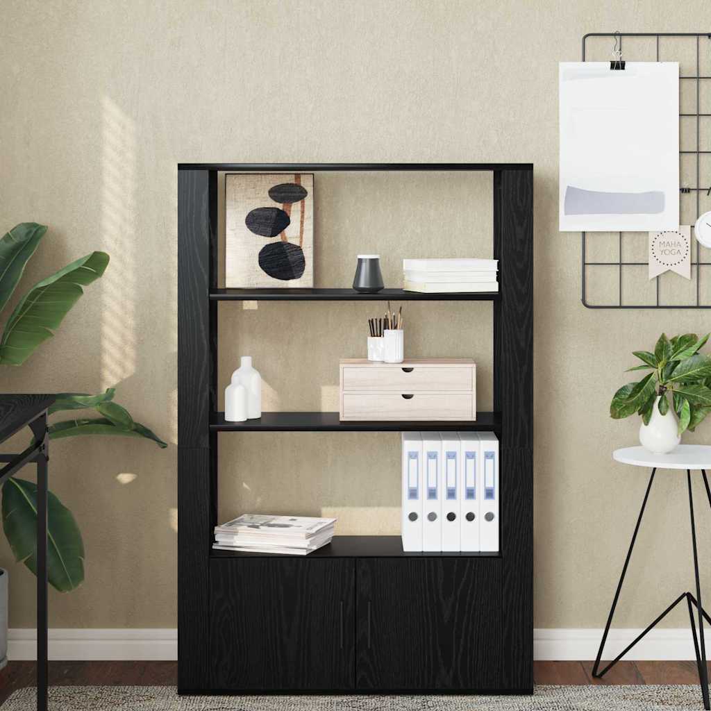 vidaXL Sideboard Black oak 30 x 80 x 119.5 cm Engineered Wood 4