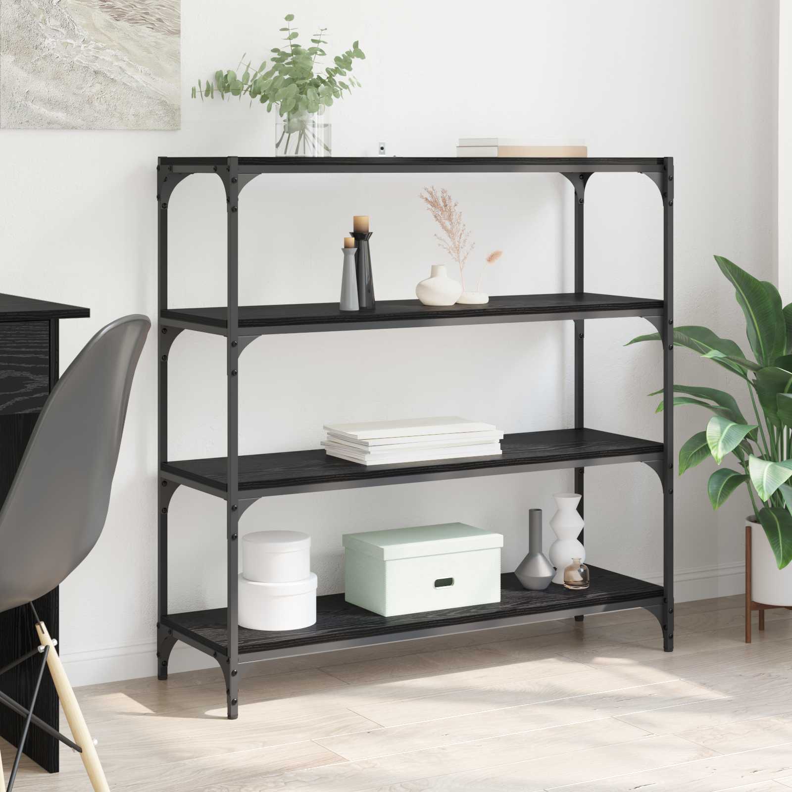 vidaXL Book Cabinet Black Oak 100 x 33 x 100 cm 1