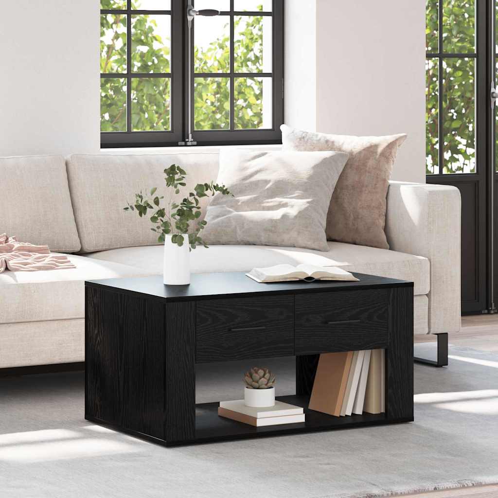 vidaXL Coffee Table Black Oak 80 x 50 x 40 cm Engineered Wood 1