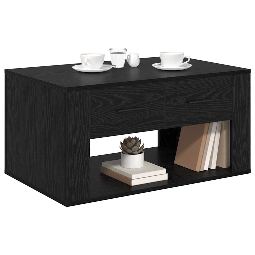 vidaXL Coffee Table Black Oak 80 x 50 x 40 cm Engineered Wood 3