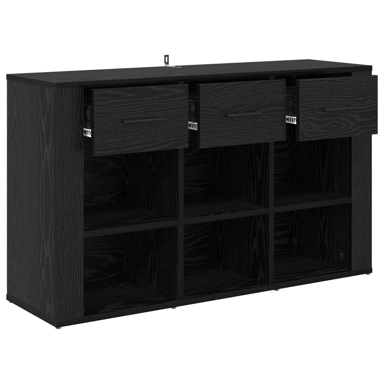 vidaXL Sideboard Black Oak 100 x 30 x 59.5 cm Engineered Wood 5