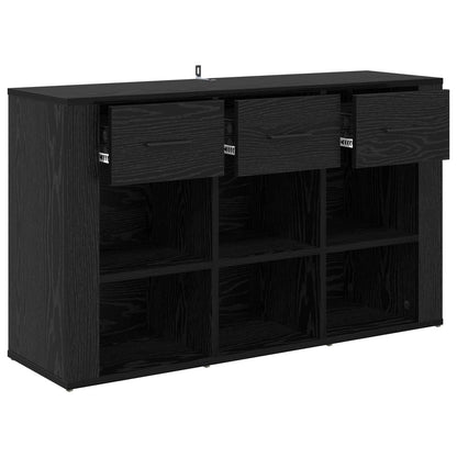 vidaXL Sideboard Black Oak 100 x 30 x 59.5 cm Engineered Wood 5