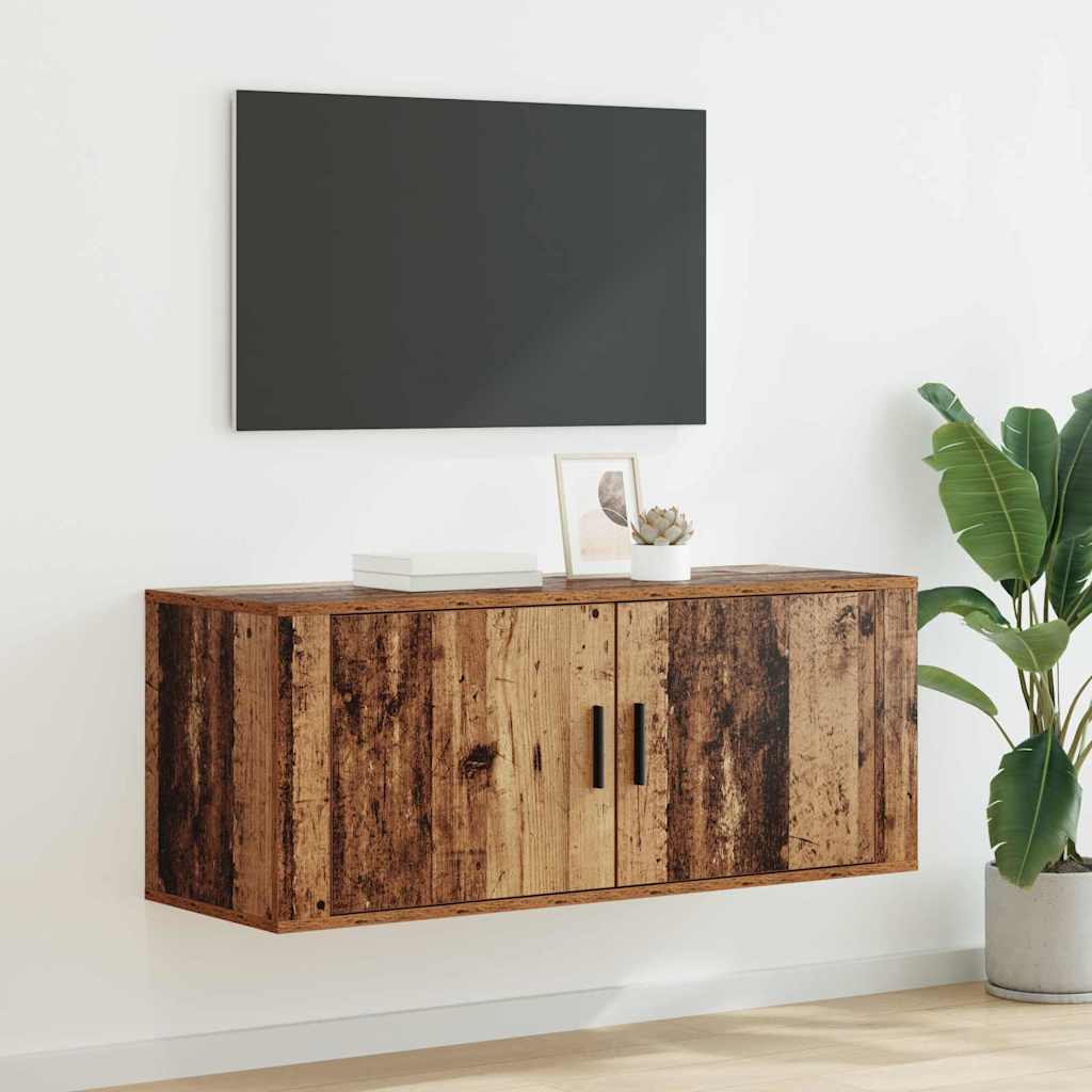 vidaXL Wall Mounted TV Cabinet 100 x 34.5 x 40 cm Old Wood 1