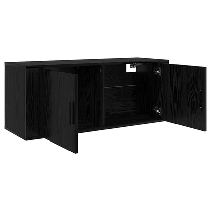 vidaXL Wall Mounted TV Cabinet 100 x 34.5 x 40 cm Black Oak 5