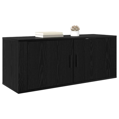 vidaXL Wall Mounted TV Cabinet 100 x 34.5 x 40 cm Black Oak 3