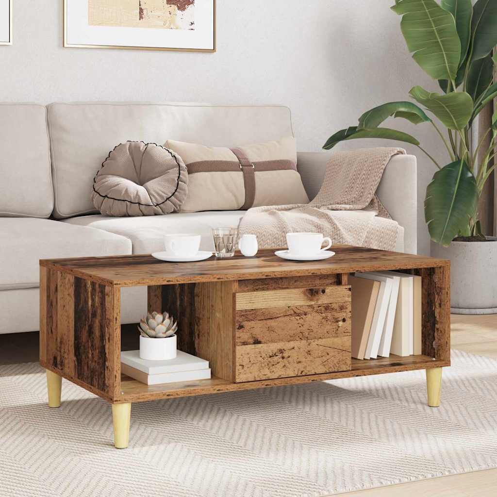 vidaXL Coffee Table Old Wood 90 x 50 x 26.5 cm Engineered Wood 4