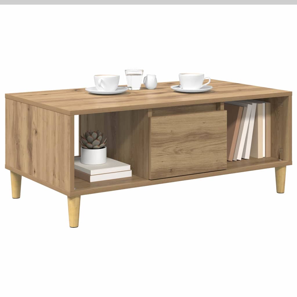 vidaXL Coffee Table Artisan Oak 90 x 50 x 26.5 cm Engineered Wood 3