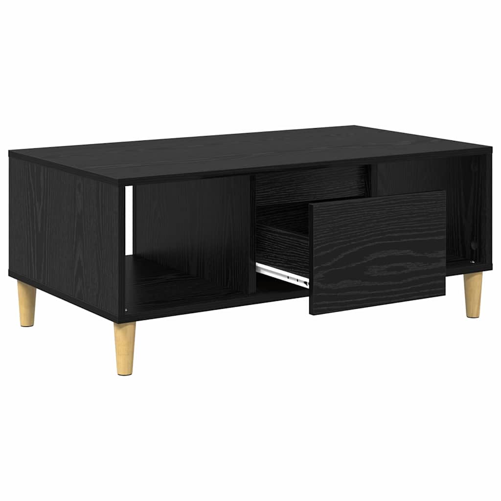 vidaXL Coffee Table Black Oak 90 x 50 x 26.5 cm Engineered Wood 5