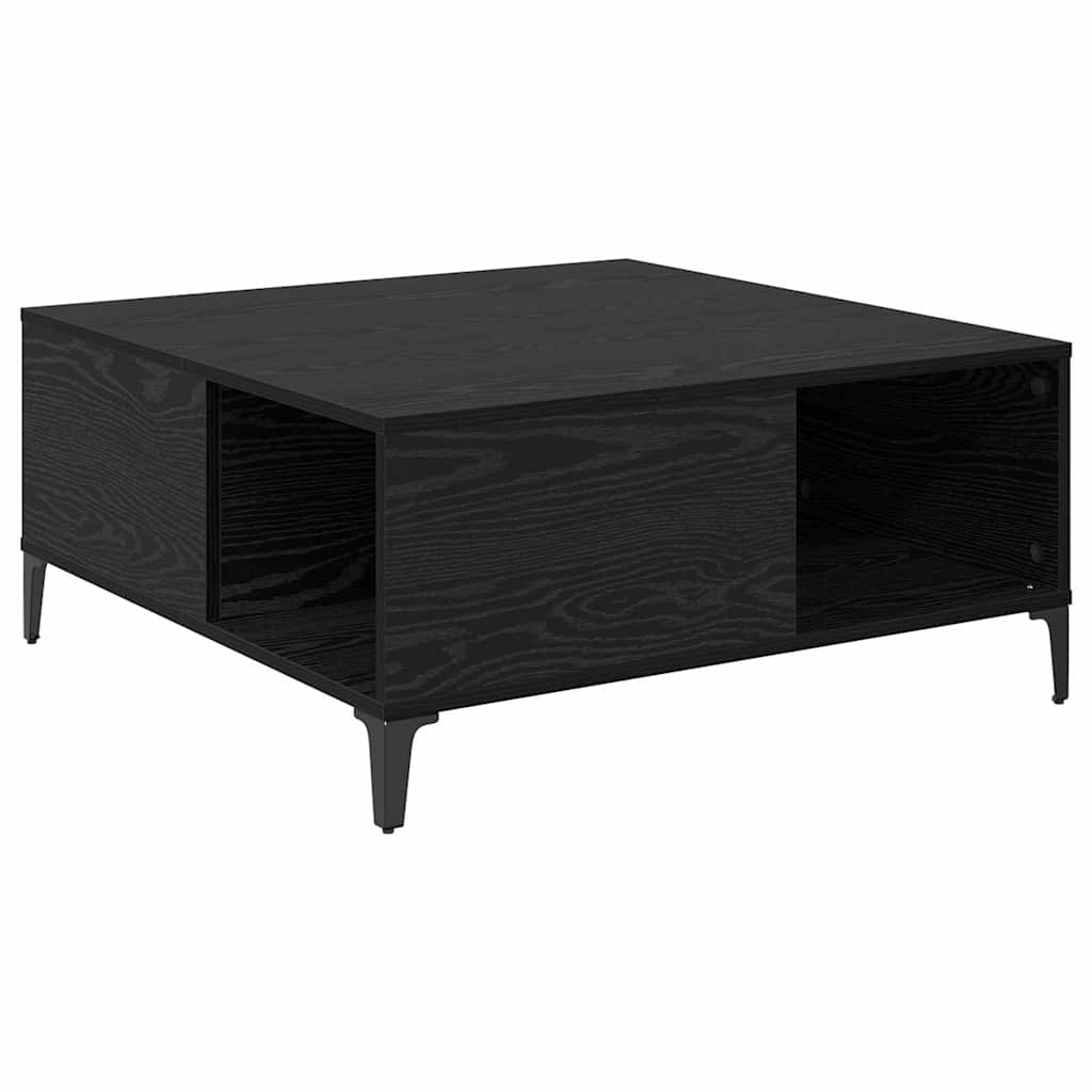 vidaXL Coffee Table Black Oak 80 x 80 x 36.5 cm Engineered Wood 2