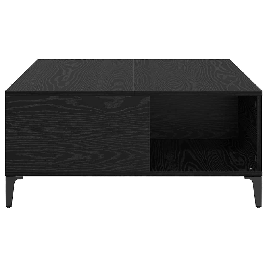 vidaXL Coffee Table Black Oak 80 x 80 x 36.5 cm Engineered Wood 6