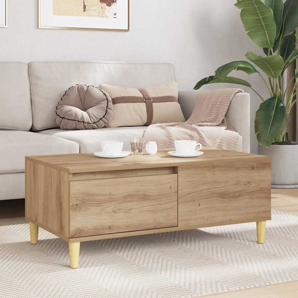 vidaXL Coffee Table Artisan Oak 90 x 50 x 35 cm Engineered Wood 4