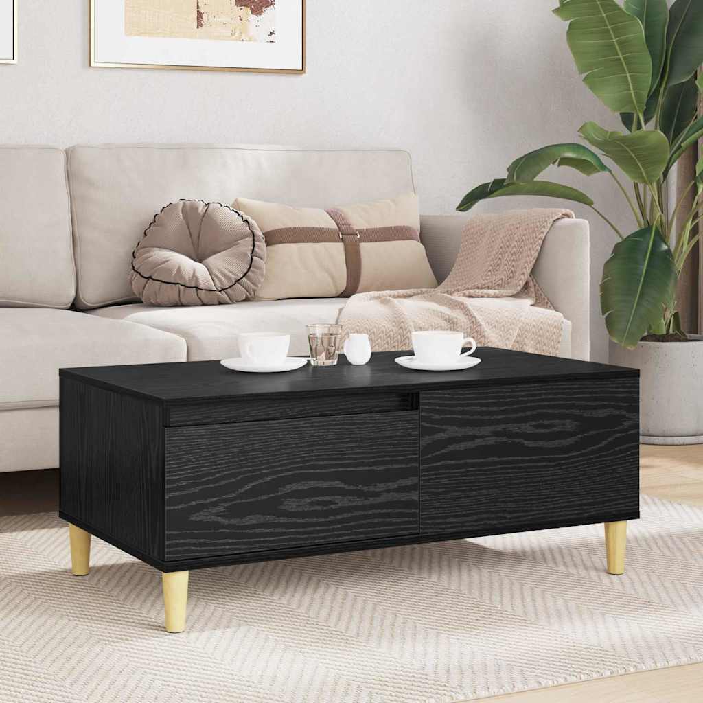 vidaXL Coffee Table Black Oak 90 x 50 x 35 cm Engineered Wood 4