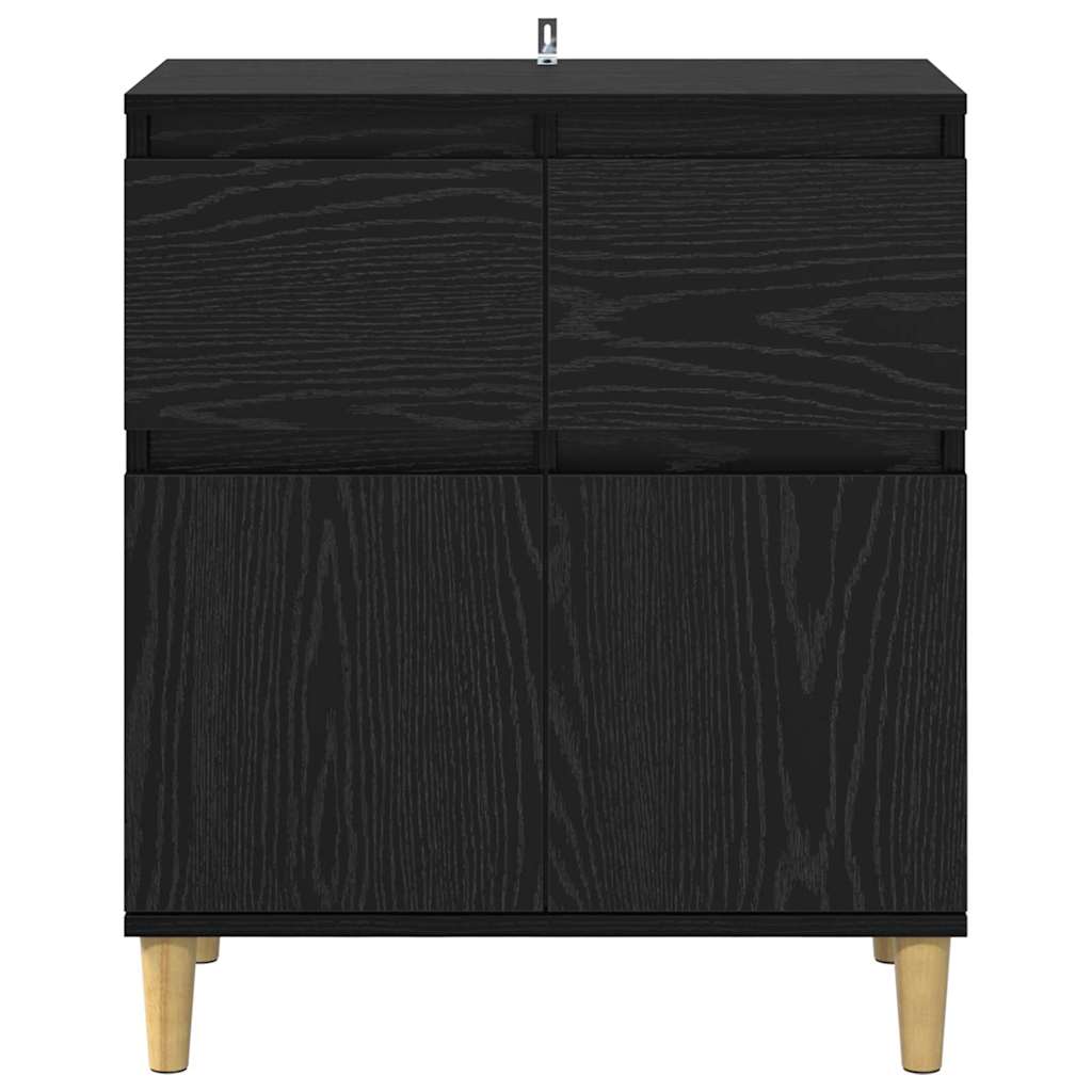 vidaXL Sideboard Black Oak 60 x 35 x 70 cm Engineered Wood 6