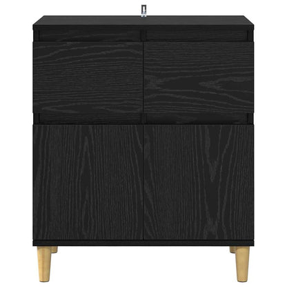 vidaXL Sideboard Black Oak 60 x 35 x 70 cm Engineered Wood 6