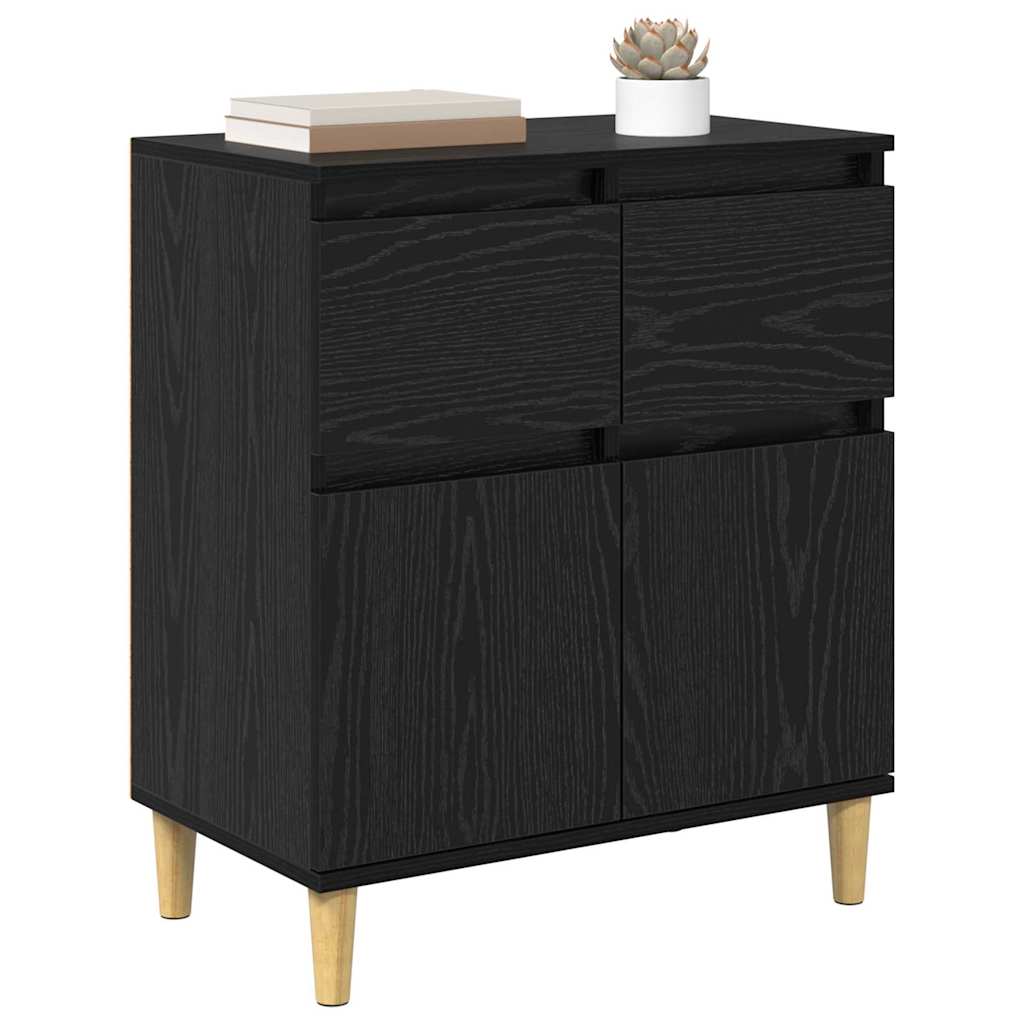 vidaXL Sideboard Black Oak 60 x 35 x 70 cm Engineered Wood 3