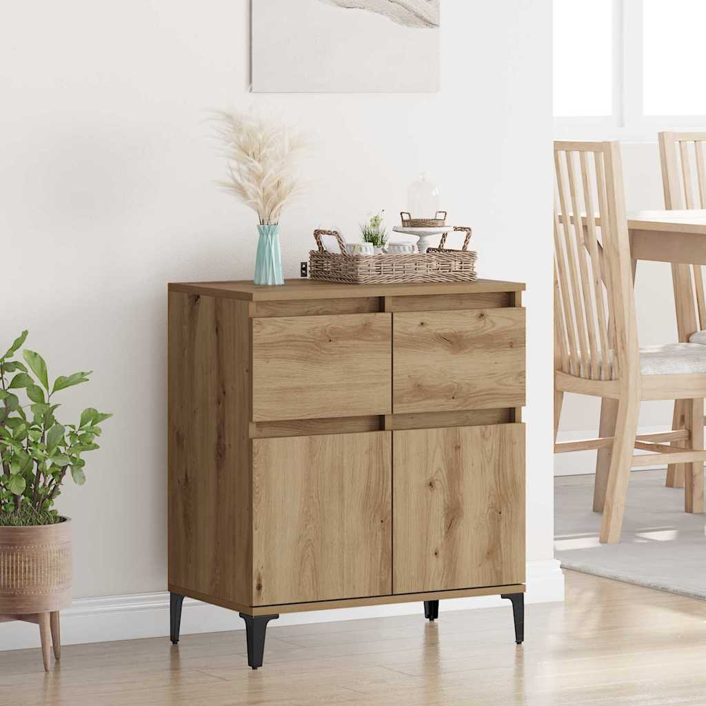 vidaXL Sideboard Artisan Oak 60 x 35 x 70 cm Engineered Wood and Iron 1
