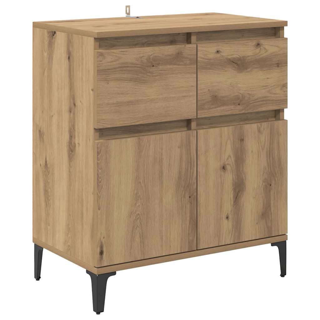 vidaXL Sideboard Artisan Oak 60 x 35 x 70 cm Engineered Wood and Iron 2