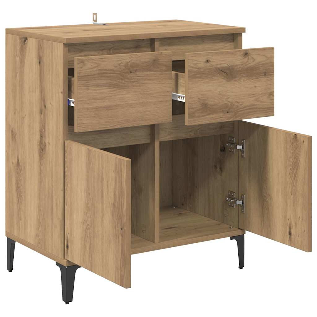 vidaXL Sideboard Artisan Oak 60 x 35 x 70 cm Engineered Wood and Iron 5