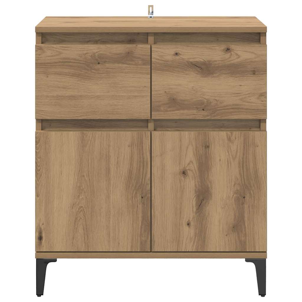 vidaXL Sideboard Artisan Oak 60 x 35 x 70 cm Engineered Wood and Iron 6