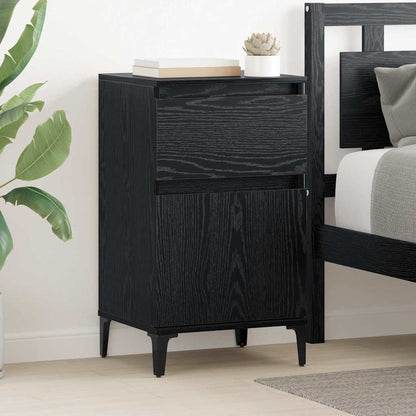 vidaXL Bedside Cabinet 2 pcs Black Oak 40 x 35 x 70 cm Engineered Wood 1