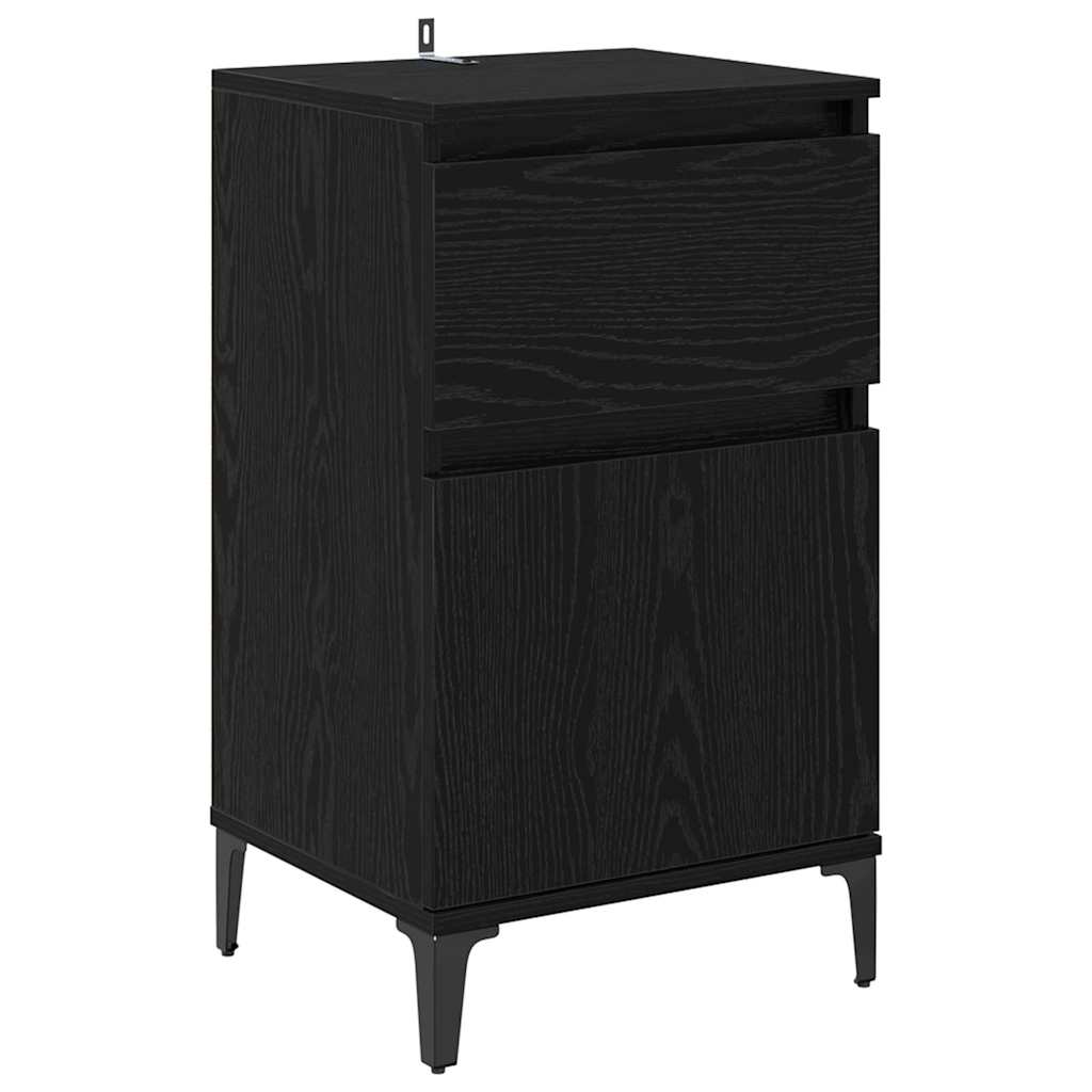 vidaXL Bedside Cabinet 2 pcs Black Oak 40 x 35 x 70 cm Engineered Wood 6