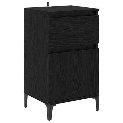vidaXL Bedside Cabinet 2 pcs Black Oak 40 x 35 x 70 cm Engineered Wood 6