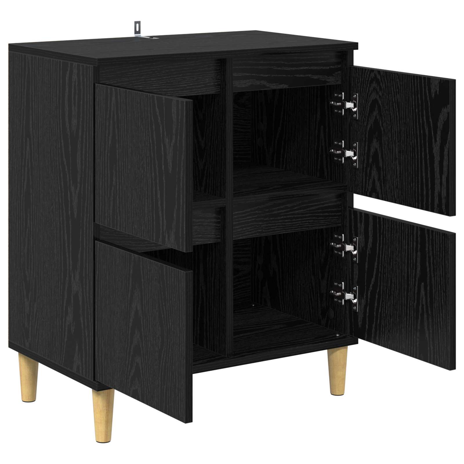 vidaXL Sideboard Black Oak 60 x 35 x 70 cm Engineered Wood 5