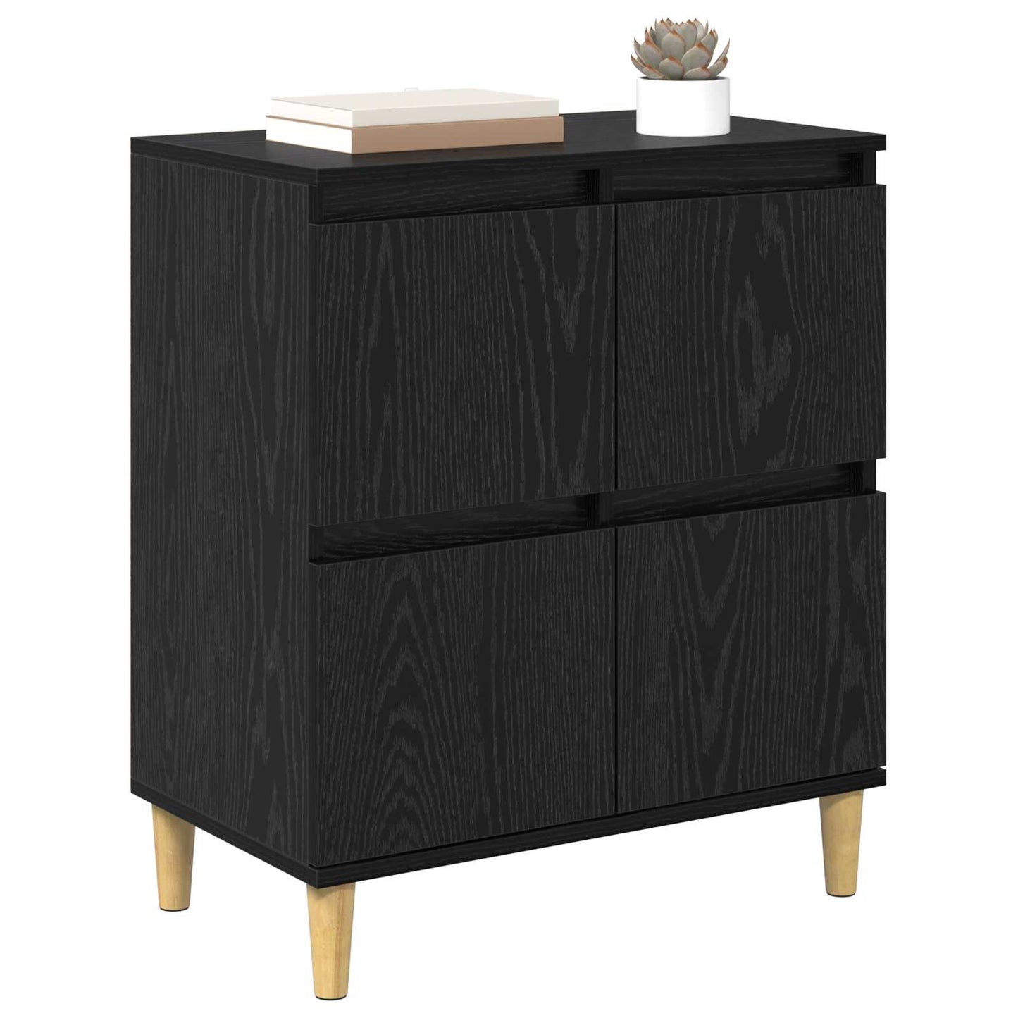 vidaXL Sideboard Black Oak 60 x 35 x 70 cm Engineered Wood 3