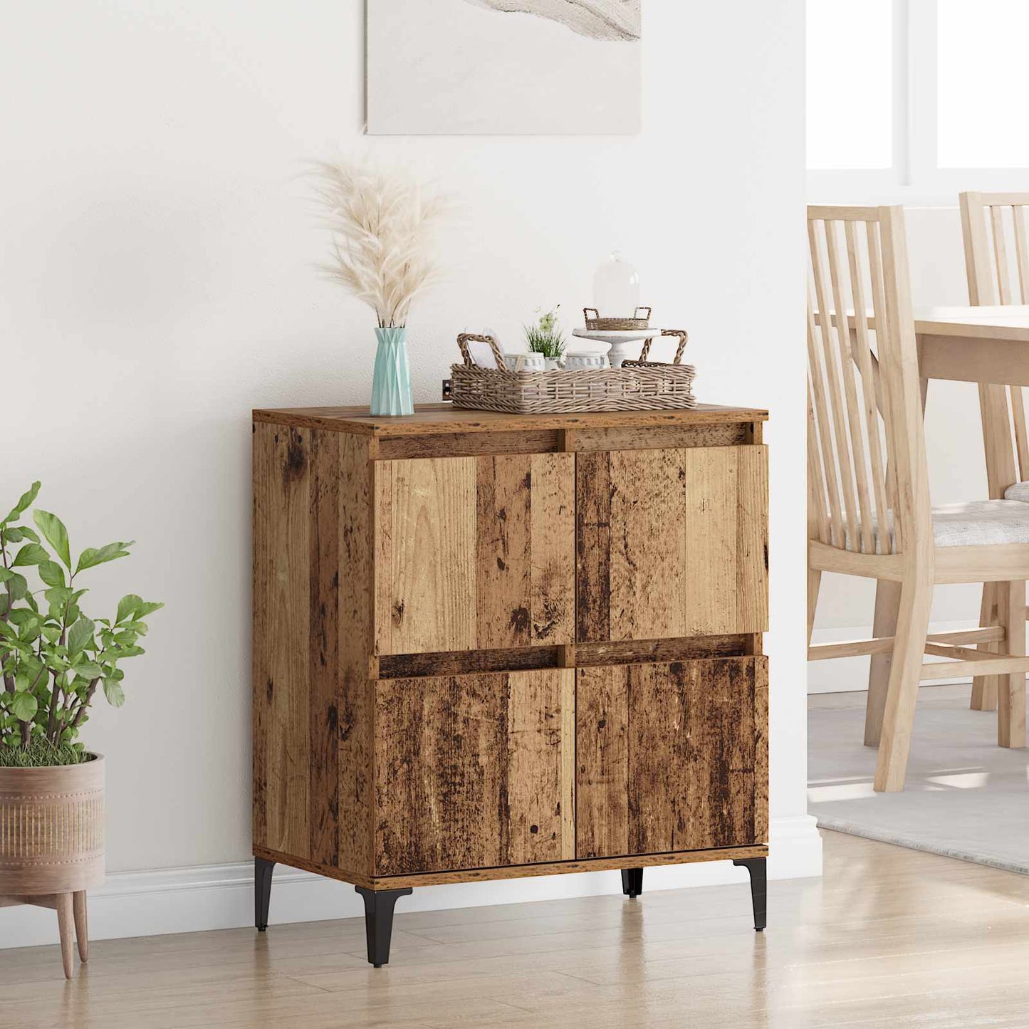 vidaXL Sideboard Old Wood 60 x 35 x 70 cm Engineered Wood and Iron 1