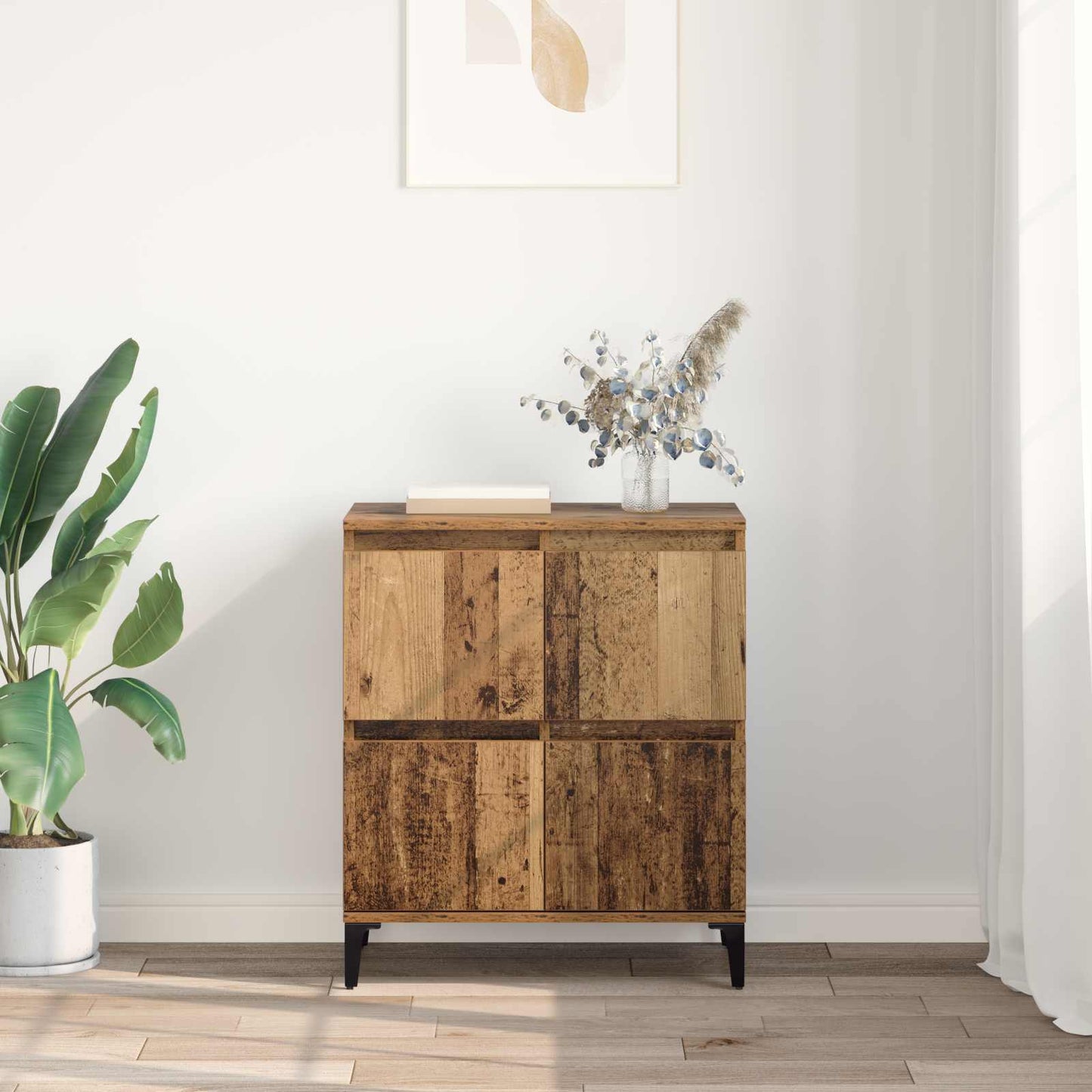vidaXL Sideboard Old Wood 60 x 35 x 70 cm Engineered Wood and Iron 4