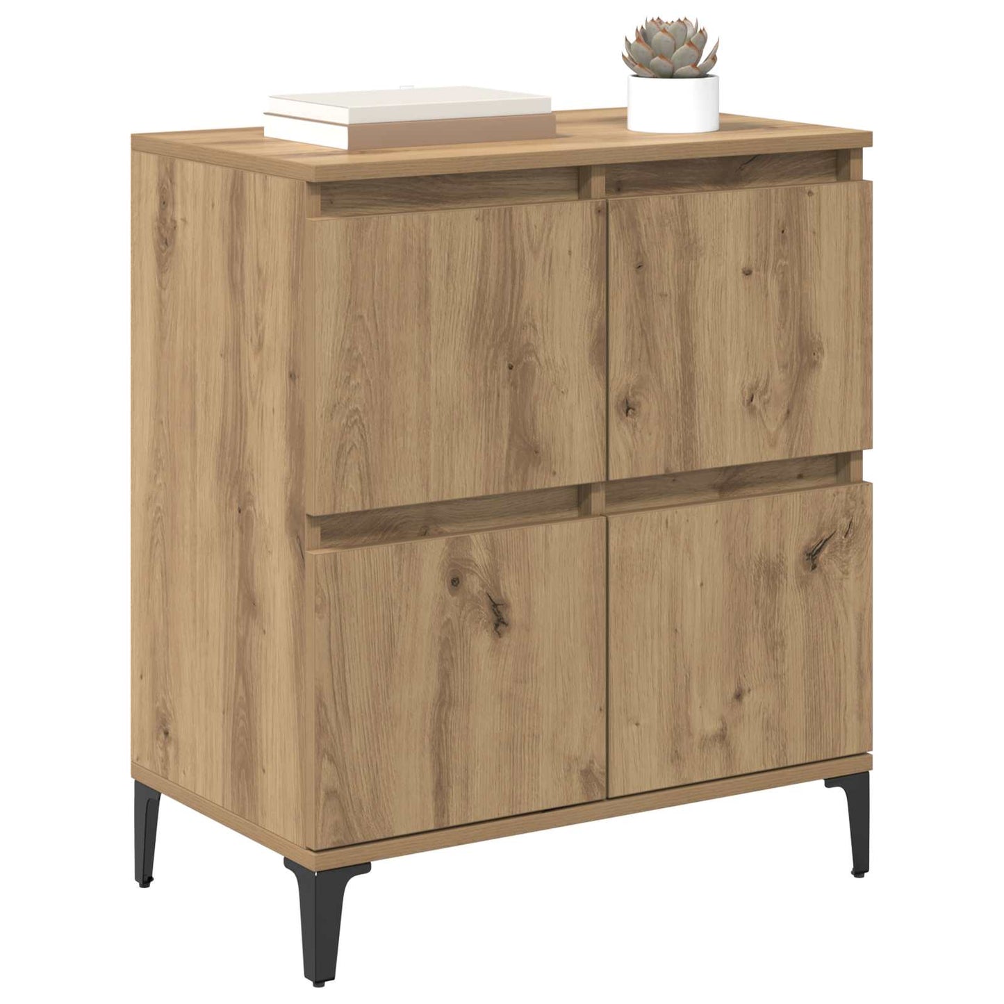 vidaXL Sideboard Artisan Oak 60 x 35 x 70 cm Engineered Wood and Iron 3
